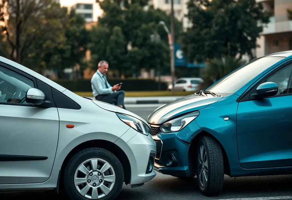 Colisão entre dois veículos em via urbana